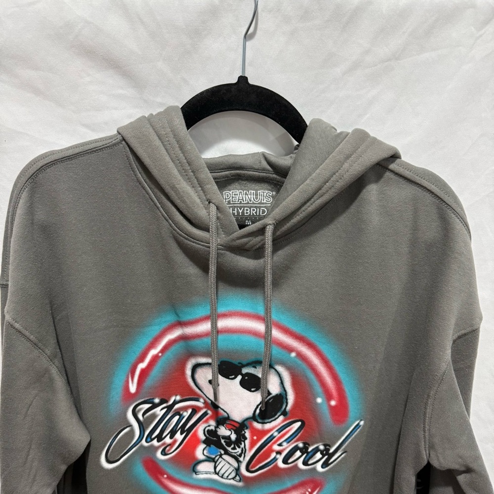 Peanuts Snoopy Graphic Hoodie Pullover Pocket Streetwear‎ Med Charlie Brown - Picture 3 of 11